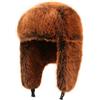 Zylioo Cappello da aviatore XXL oversize in finta pelliccia, grande peloso invernale con paraorecchie da soldato cappello da aviatore grande testa cappello da caccia sci