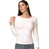 Intimidea - Maglia in Cashmere e Modal, T-Shirt Maniche Lunghe con Girocollo, Calda e Morbida