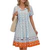 Zeagoo Vestiti Estivi Donna Scollo a V Manica Corta Floreale Abito Elegante | Primavera Casual Boho Chic Midi Prendisole