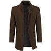 Allthemen Cappotto Lana Invernale Uomo Collo Alto Parka Media Lunghezza | Caldo,Antivento,Collo Spesso,Vestibilità Regular,Tinta Unita,Trench Coat,Overcoat Cerniera,Casual Business,2 Tasche Interne
