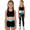 Runhomal 3 pezzi Tuta sportiva per bambini e ragazze, vestito e pantaloni, pattinaggio artistico, sport, danza, yoga, 5-16 anni
