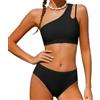 Generico Bikini Bambina Due Pezzi con Top Monospalla E Slip Abbinato, Bikini Ragazza - Costumi da Bagno Ragazza Abbigliamento Mare per Bambine e Adolescenti
