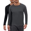 Yutdeng Maglia Termica Uomo Manica Lunga Caldo Girocollo Invernale Intimo Termico in Pile Biancheria Intima Maglietta Strato Base per Sport, Sci, Trekking, Escursionismo