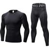 LNFINTDO Set di biancheria intima termica da uomo a maniche lunghe con collo alto e pantaloni lunghi per allenamento, sci, corsa, escursionismo