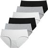 INNERSY 6 Mutandine semplici a Vita Bassa in Morbido Cotone Intimo da Donna | 100% cotone, slip basic da donna, vita media, biancheria intima sportiva da donna, comode mutandine da donna, senza etichetta