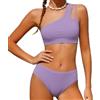 Generico Bikini Bambina Due Pezzi con Top Monospalla E Slip Abbinato, Bikini Ragazza - Costumi da Bagno Ragazza Abbigliamento Mare per Bambine e Adolescenti