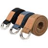 XINGYATU Confezione da 3 cinture in tela per uomo e donna, doppio anello a D in cinghia, cintura da lavoro e da golf, cintura unisex in nylon per tempo libero e viaggi all'aperto (115 cm - nero/cachi scuro