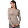 Intimidea - Maglia in Cashmere e Modal, T-Shirt Maniche Lunghe con Girocollo, Calda e Morbida