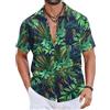 COOFANDY Camicie Hawaiane Uomo 100% Cotone, Camicie Estate Maniche Corte Bottonate, Tops Tropicali Spiaggia Taglio Regular