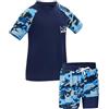 KAKU NANU Costume da bagno per ragazzi con gilet e doppio strato, 5-15 anni | nero, blu, bianco, protezione solare, leggero, asciugatura rapida, traspirante, spiaggia, surf, piscina
