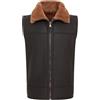 Infinity Leather Gilet da Uomo in Pelle di Montone da Aviatore in Shearling Gilet Scaldacollo