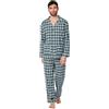 ALLEGRINO Grino PELLEGRINI Pigiama Uomo Invernale in Flanella di Cotone Pigiama Uomo Aperto Davanti con Bottoni Fantasia Scozzese Tartan a Quadri Elegante Modello a Camicia