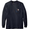 Carhartt Maglietta A Maniche Lunghe con Tasca Grande E Alta K126 T-Shirt da Lavoro Uomo (Pacco da 1)