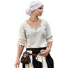 Battle-Merchant - Camicetta Medievale Birga in Cotone con Maniche a 3/4 - Abbigliamento Donna