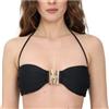 Moschino Top Mare Nero da Donna con Logo Oro sul Davanti