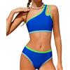 Generico Bikini Bambina Due Pezzi con Top Monospalla E Slip Abbinato, Bikini Ragazza - Costumi da Bagno Ragazza Abbigliamento Mare per Bambine e Adolescenti