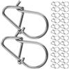 USHOBE 100 Pezzi Clip per Esche da Pesca in Acciaio Inox, Forma a Zucca | Alta Resistenza, Superficie Liscia, Riduce Torsioni, per Leader e Montature, Colore Argento
