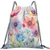 Dusviba Zaino con coulisse con fiori colorati ad acquerello | Borsa da palestra leggera in poliestere resistente all'acqua per sport, viaggi, scuola, yoga, spiaggia, shopping