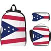 CNTDBU Ohio State Flag Set zaino 3-in-1 borsa da viaggio borsa per il pranzo sacchetto di stoccaggio