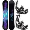 RAVEN Set da Snowboard Snowboard Aura + Attacco Fastec FT360 Nero