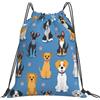 Dusviba Zaino con coulisse con motivo di zampe di cane carino | Borsa da palestra leggera in poliestere resistente all'acqua per sport, viaggi, scuola, yoga, spiaggia, shopping