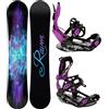 RAVEN Set Snowboard Snowboard Aura + Bindung Fastec FT360 Black (Snowboard 145 cm + Bindung M, FT360 Fuchsia)