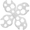 HEMOTON 2 Pezzi Chiave Multifunzione 8-17 MM per Raggi Bicicletta e Moto | Lega di Alluminio, Design Multi Foro Presa Sicura, Argento, per Riparazioni Domestiche e Bici