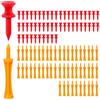 ASREJUR 100 tee da golf in plastica, due colori rosso, 31 mm, arancione, 70 | Accessori per campi da golf portatili,Tee da golf luminosi durevoli,per il gioco del torneo,Pratica di allenamento del campo