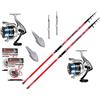 Generico Kit Surfcasting 2 Pz Canna Globe Fishing Captiva 4 mt + 2 Pz Mulinello Trabucco Dayton SW 6500 + Piombi, Ami e Travi
