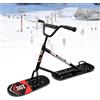 Generic Monopattino da neve per adulti, con rotazione a 360° per il controllo, telaio in alluminio rinforzato, design doppio sci per parchi, colline e piste