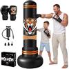Ninonly Sacco da Boxe 190cm per Adulti con Guantoni & Pompa, Design Tigre | Sacco da Boxe da Terra Gonfiabile per Karate Taekwondo MMA Muay Thai, PVC Resistente Punchball Regalo per Uomo Donna