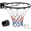 LIFERUN Canestro da basket Ø 45 cm, montaggio a parete, anello da basket | Per adolescenti e adulti, scuole e parchi, costruzione massiccia, montaggio a parete