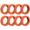 Zentriva 8 coperture per ruote in silicone per bagagli, antigraffio, riduzione del rumore, 8 ruote, per bagaglio a mano, accessori per bagagli da viaggio, arancione
