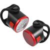 Operitacx Set Luci Bici Ricaricabili USB, Anteriore e Posteriore, 300mah | Abs e Lega di Alluminio, Modalità Multiple e Alta Luminosità, per Manubrio 22-38mm, Accessori Inclusi