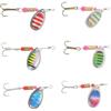 HANELREEZD ami pesca 6 ami da pesca con esche a triplo artiglio intrecciate | Paillettes in metallo for pesca in mare e in acqua dolce, esca leggera for spinner