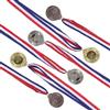 Veemoon 6 Pezzi Medaglia Premio Oro Argento Bronzo 123 | Lega di Zinco e Poliestere, Semplice e Comoda da Indossare, Ricordo per Adulti