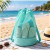 Generic Zaino in rete con coulisse, grande capacità, per viaggi, nuoto e uso all'aperto, Verde, Large, Zaino con coulisse