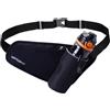 WATERFLY Cintura per borraccia da corsa: cintura di idratazione per uomo e donna, marsupio per escursionismo, corsa, passeggiate, jogging (bottiglia non inclusa), nero, Medium, Casual