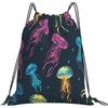 Dusviba Zaino con coulisse con meduse colorate oceano | Borsa da palestra leggera in poliestere resistente all'acqua per sport, viaggi, scuola, yoga, spiaggia, shopping