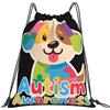 Dusviba Zaino con coulisse per cani con consapevolezza dell'autismo | Borsa da palestra leggera in poliestere resistente all'acqua per sport, viaggi, scuola, yoga, spiaggia, shopping