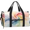 CNTDBU Color Lines Flow Sports Duffel Bag-Weekender con scomparto per scarpe | Borsa da viaggio da palestra resistente all'acqua. Si adatta alla maniglia della valigia.