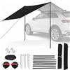 ANAUU Tenda parasole universale da campeggio, 2 × 3 m, impermeabile, con aste telescopiche e ventosa, protezione solare UV 50+, per camper, roulotte, furgoni, SUV e auto