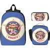 CNTDBU Zaino con bandiera del Minnesota - 3 in 1 borsa da viaggio per il pranzo | Oxford 600d impermeabile e resistente. Adatto per laptop da 15 pollici. Ideale per il lavoro.