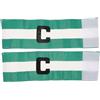 Hohopeti Fascia da Capitano Regolabile in Nylon 2 Pezzi Calcio | Chiusura a Strappo, Bordo Cucito con Cura, Elastico, Verde Bianco per Scuola e Allenamento