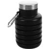 HONMEET Borraccia Pieghevole in Silicone Leggera, Portatile, a Perdite | Attività All'aperto e Trekking, Facile da Pulire, per Studenti e Ufficio, Colore Nero