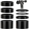 HMCEY 8 Pezzi Distanziatore per Bicicletta, Distanziali Manubrio Bici Nero | Distanziali per Manubrio Bici In Lega Di Alluminio,Regolazione Precisa Dell'Altezza,per Bici da Strada,MTB-2/3/5/10/20 MM