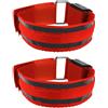 Operitacx 2 Pezzi Bracciale LED Armband Luminoso Rosso in Nylon, Lampeggio Lento, per Corsa Notturna e Casco Bici, per Uomo e Donna