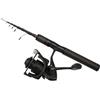 Risveglio - Luce portatile per mini canna da pesca 150 cm ad alta | Asta in fibra di carbonio con punta solida, staffa a K, guide SiC, manico in sughero per piccoli pescatori Finesse, nero