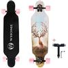 WHOME Longboards - 31 Piccolo Longboard Crociera Skateboard per Adulti/Bambini Ragazze/Ragazzi Principianti/Pro con T-Tool