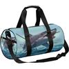 Chintiz Borsone da viaggio per la notte, weekender, borse da palestra per donne e uomini | Borsa sportiva leggera da ballo, tasca con cerniera, per adolescenti - Zombie Shark
